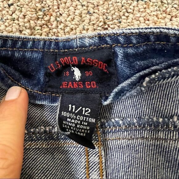 - US Polo Assoc vintage jean shorts tie front Y2K Size 11/12 - Picture 6 of 6